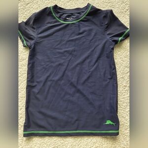 Tommy Bahama Navy and Green Kids Shirt Youth Large 10/12